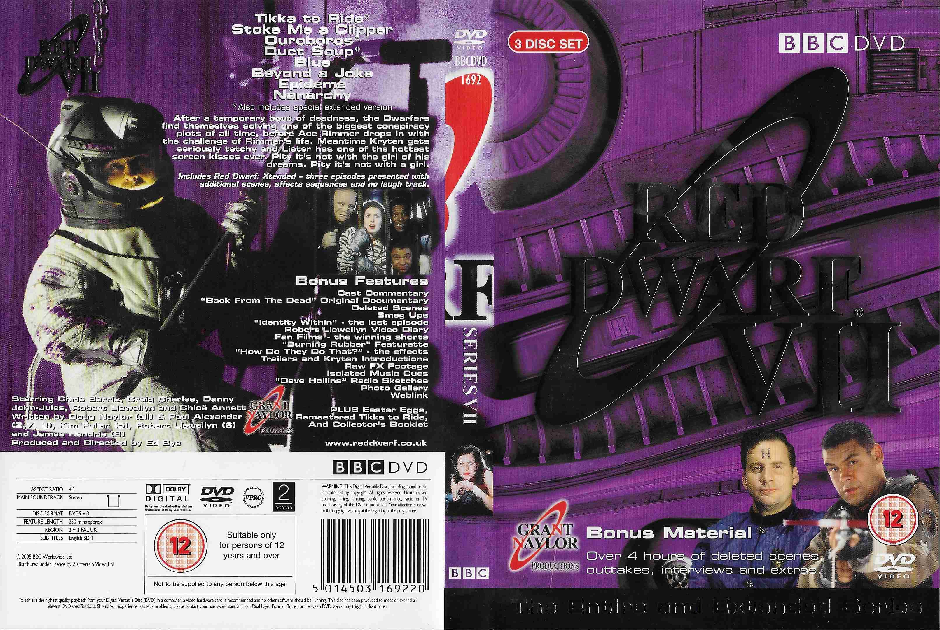 Picture of BBCDVD 1692 Red dwarf - Series VII by artist Rob Grant / Doug Naylor from the BBC records and Tapes library